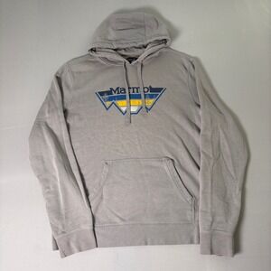 Marmot Mens Grey Mountain Graphic Pullover Hoodie Sweatshirt Large L